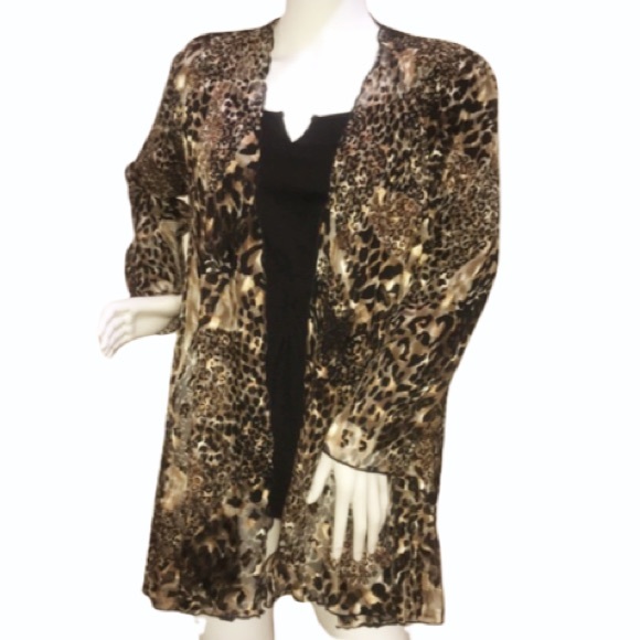 Regal Fashions / Chiffon Animal print / Shear dressy Jkt - Picture 2 of 16
